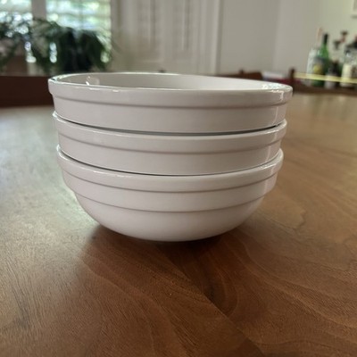 Crate & Barrel Culinary Arts Stackable 6.75'' Bowls Double Rim Set Of 3