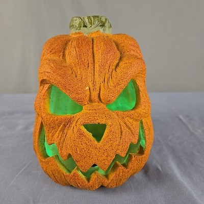Scary Pumpkin 7.5 X 6  Halloween Decoration Jack O Lantern Color Changing Lights