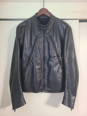 Maison Martin Margiela 5 Zip Leather Jacket Horsehide Sz 50IT 40US