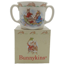 VTG 1988 Royal Doulton Bunnykins Hug A Mug 2 Handles Fine Bone China England