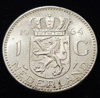 1964 Netherlands/Dutch 1 Gulden/Guilder JULIANA KONINGIN Ungraded AU - KM# 184 — photo 4