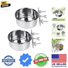 2 Pcs Bird Feeding Dish Cups,Parrot Food Bowl Clamp Holder Coop Cup Bird Cage...