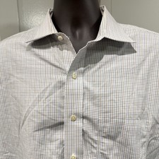 Brooks Brothers Gingham Check Traditional Fit Oxford Button Shirt Mens 16 1/2 35