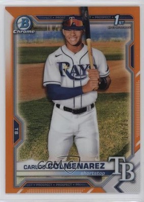 2021 Bowman Chrome Prospects Orange Refractor 19/25 Carlos Colmenarez 0q4s
