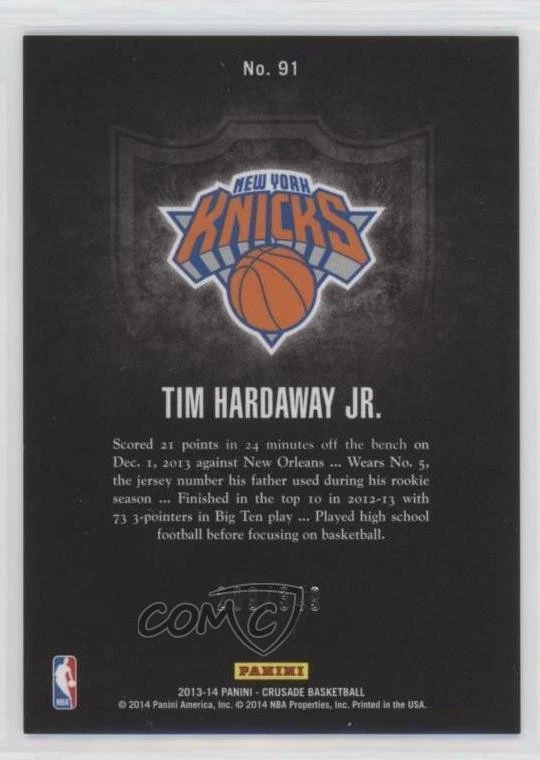 2013-14 Panini Crusade Crusade Red /349 Tim Hardaway Jr #91 Rookie RC - Image 2 of 2