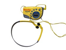 Sony Sports Walkman SRF-M78 Yellow FM/AM Radio With Arm Band Headphones Working