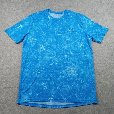 Under Armour Shirt Mens Medium Blue Rush Short Sleeve Athletic Training Top
