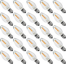 25PACK LED Night Light Bulbs, C7 Candelabra LED Light Bulbs, E12 Chandelier Base