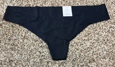 Auden Black Invisible Edge Thong. Size: L 12-14 .