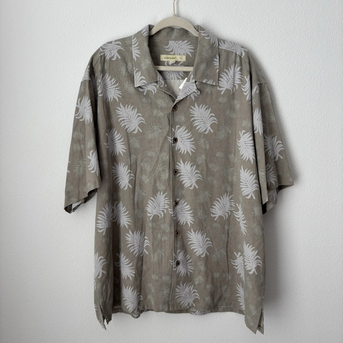 Joseph & Feiss Silk Button-Up Casual Button-Down Shirts for Men 