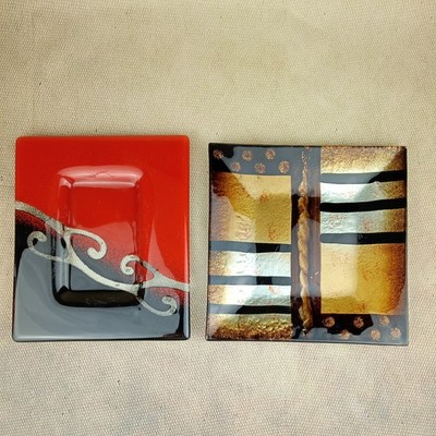   Revitaglas Handarbeit gemustert Glas Schmuck Teller Pin Geschirr