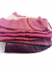 7pc Bundle Lot Red 100 Italian Silk Fabric Remnants
