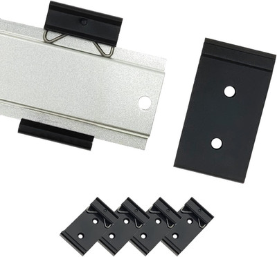 1.08'' Width DIN Rail Mounting Clip, Universal Aluminum Alloy Bracket, Snap-In Fi
