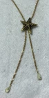 Vintage Costume Jewelry, Gold Tone Chain, Star Pendant, Lariat Necklace JWL-1317