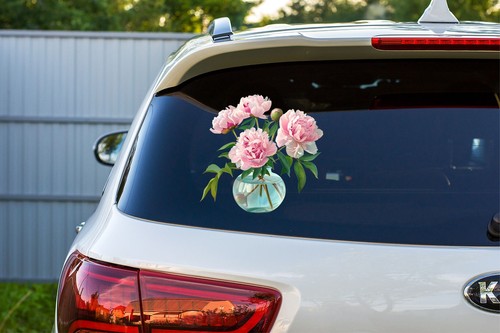 Pfingstrose Blume Rose Wandbild Schlafzimmer Fenster Dekor Auto Vinyl Aufkleber Abziehbild 6 Größen - Bild 6 von 7