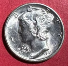 1941S Choice Uncirculated US Mercury SILVER Dime "San Francisco" Mint! Old Coin!