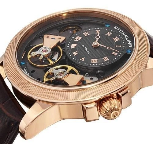 Stuhrling 原装 Gemini II 自动双平衡轮男士腕表 40 珠宝 — 第 3/4 张图片