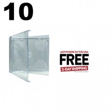 10 STANDARD Clear Smart Tray Double CD Jewel Case 1-3 DAY