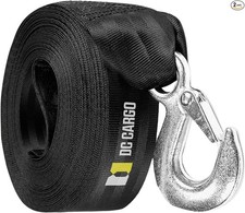 Heavy Duty Boat Trailer Winch Strap with Hook - 2" x 20' 2 Pack - 9,000 lb 2