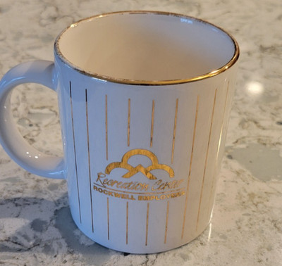 Vintage Rockwell Collins Radio Aerospace Coffee Cup Biathlon Glass Mug VERY RARE