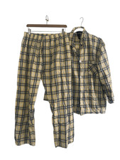 BILL BLASS MENS YELLOW PLAID SZ LARGE PAJAMAS