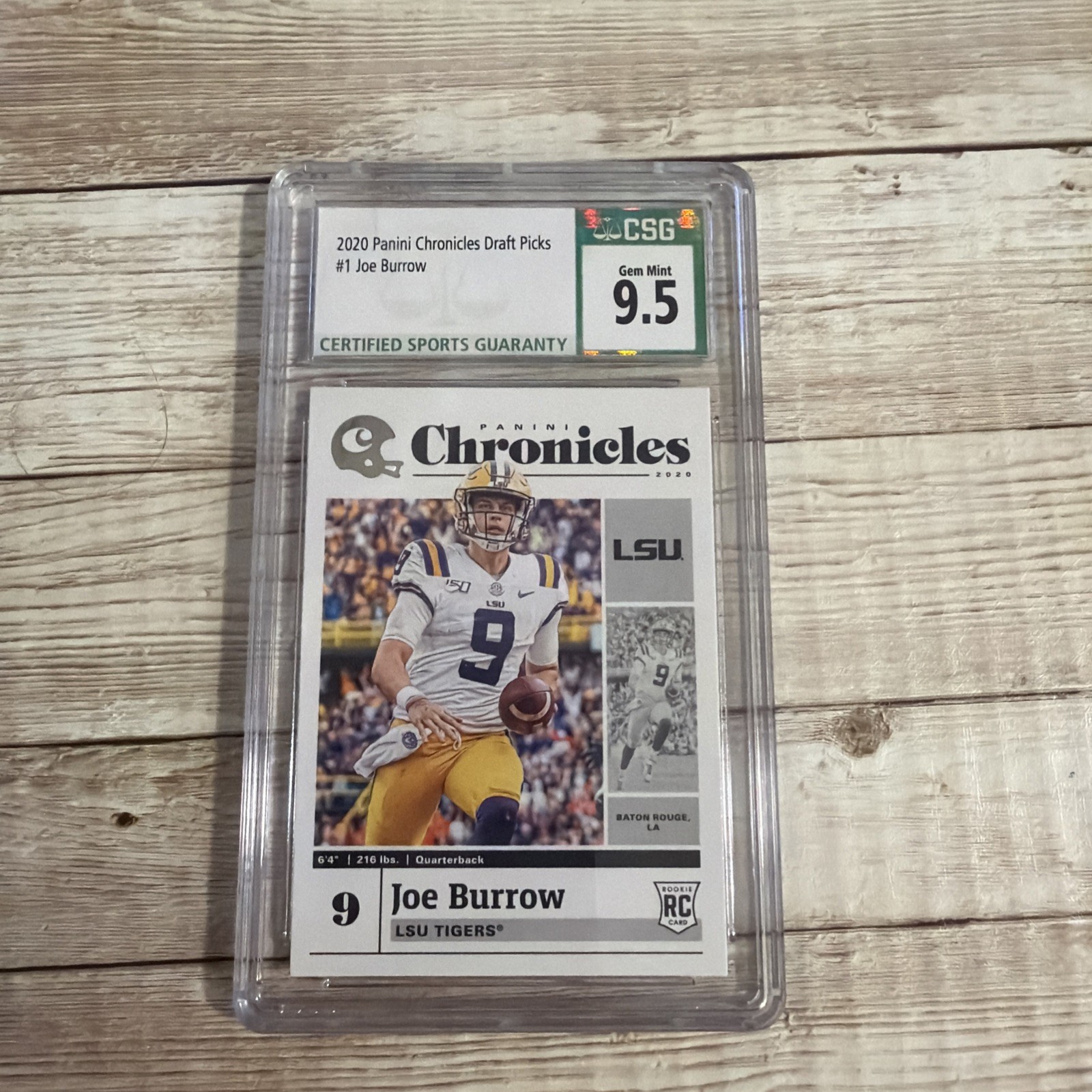Joe Burrow CSG 9.5 Gem MInt 2020 Panini Chronicles Draft Picks #1 RC Rookie LSU