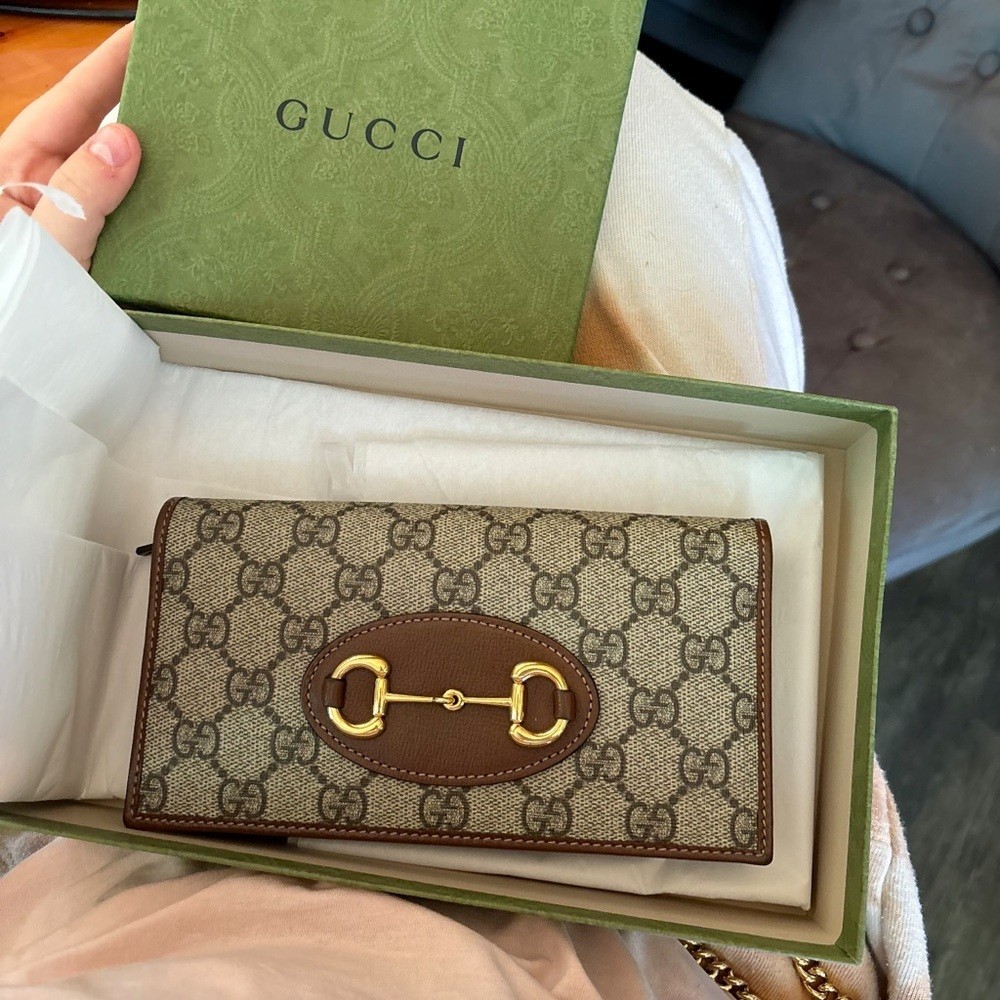 Horsebit 1955 GG Supreme Canvas Wallet On Chain Bag image 10