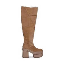 UGG NEW HEIGHTS PLATFORM XTRA CHESTNUT SUEDE ZIP WOMEN'S BOOTS SIZE US 7.5 NEW