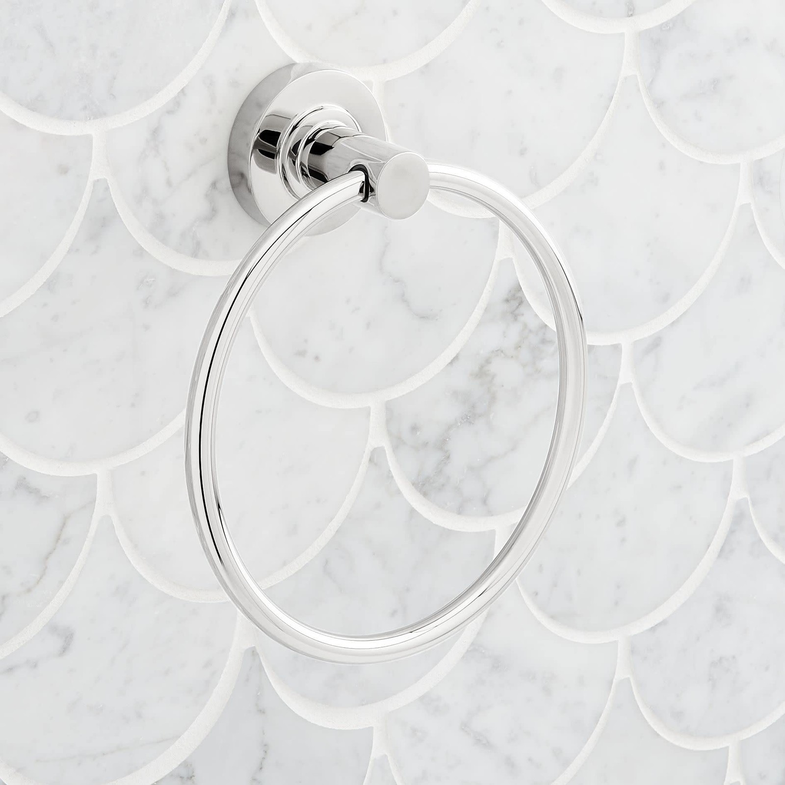 Signature Hardware Lexia Wall Mounted Towel Ring Polished Nickel 6-516 in 6990₽