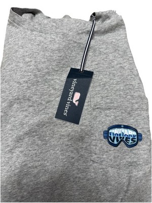 Vineyard Vines NWT Men s Gray Long Sleeve Shirt With Ski Goggles Size 2XL