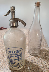 2 Vintage Bottles Carbonated Water (Seltzer), Plus Crown Bottling, Baltimore, MD