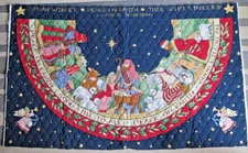 Susan Winget Christmas Tree Skirt or Tabletop Panel Nativity Peace On Earth