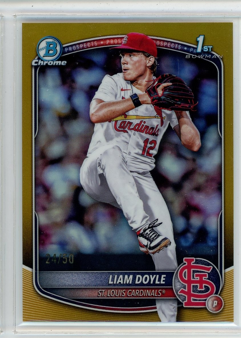 2025 Bowman Chrome Draft Liam Doyle 1st Gold Refractor #24/50 (RC)