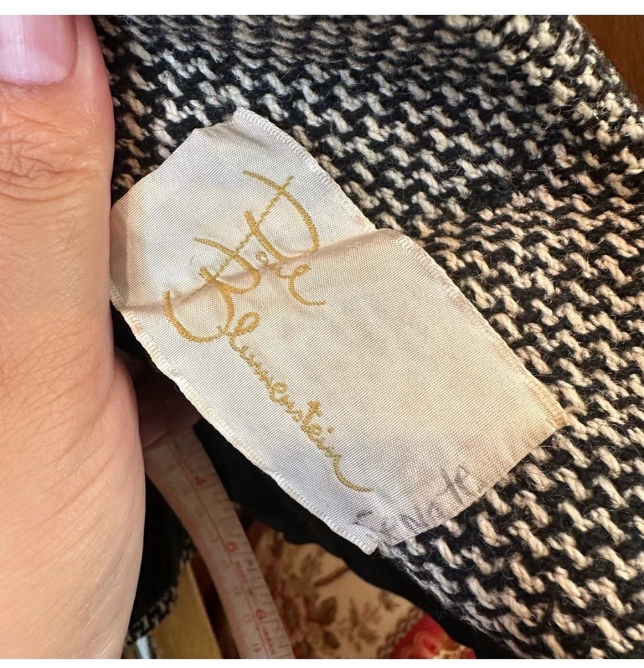 Conjunto de falda de lana con cuello de piel de 2 piezas de colección de 1950 para mujer talla M chaqueta recortada falda Foto 2 de 4