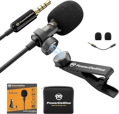 PowerDeWise 3.5 Jack / Lavalier microphone / 6.5 Ft. Mic Cord NEW