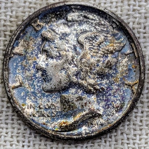 1942 S Mercury Dime XF/AU : Monster Tone, SF Mint - .9 Fine Silver Coin