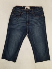 Abercrombie Kids Girls 15/16 Dark Blue Straight Cropped Capri Denim Jeans