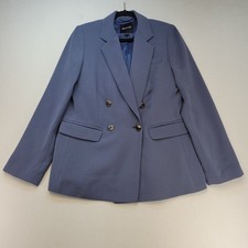 Madewell Blazer Women 8 Blue Recycled Polyester Tailored Professional
