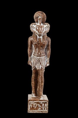 Ancient Egyptian Antiquities Statue Large Granite Khnum Nile River Head of a Ram