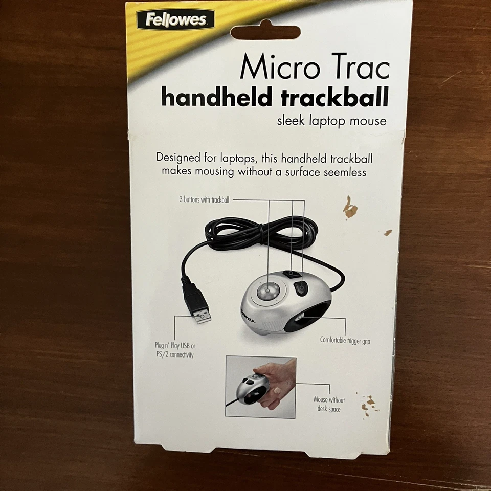 Fellowes Micro Trac Handheld Trackball Laptop Mouse 99928 New In Box - Image 3 of 4
