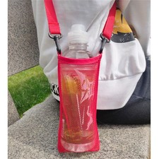 Water Bottle Carrier Bag Mesh Bottle Pouch Holder Adjustable Shoulder Strap