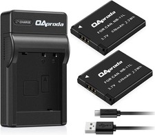 2 Pack NB-11L Battery and USB Charger for Canon PowerShot ELph 180, Elph 360,...