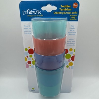 DR. BROWN'S TODDLER TUMBLERS - 4 TODDLER CUPS - 18m+ BRAND NEW