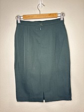 1980s MONDI Forest Green Pencil Skirt Cotton Blend Size 2-4
