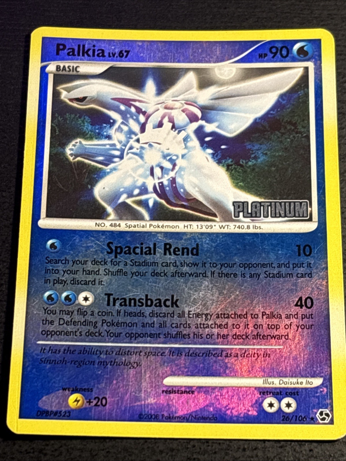 Palkia 26/106 Pokemon TCG Burger King Promo Reverse Holo Platinum Stamp Card LP