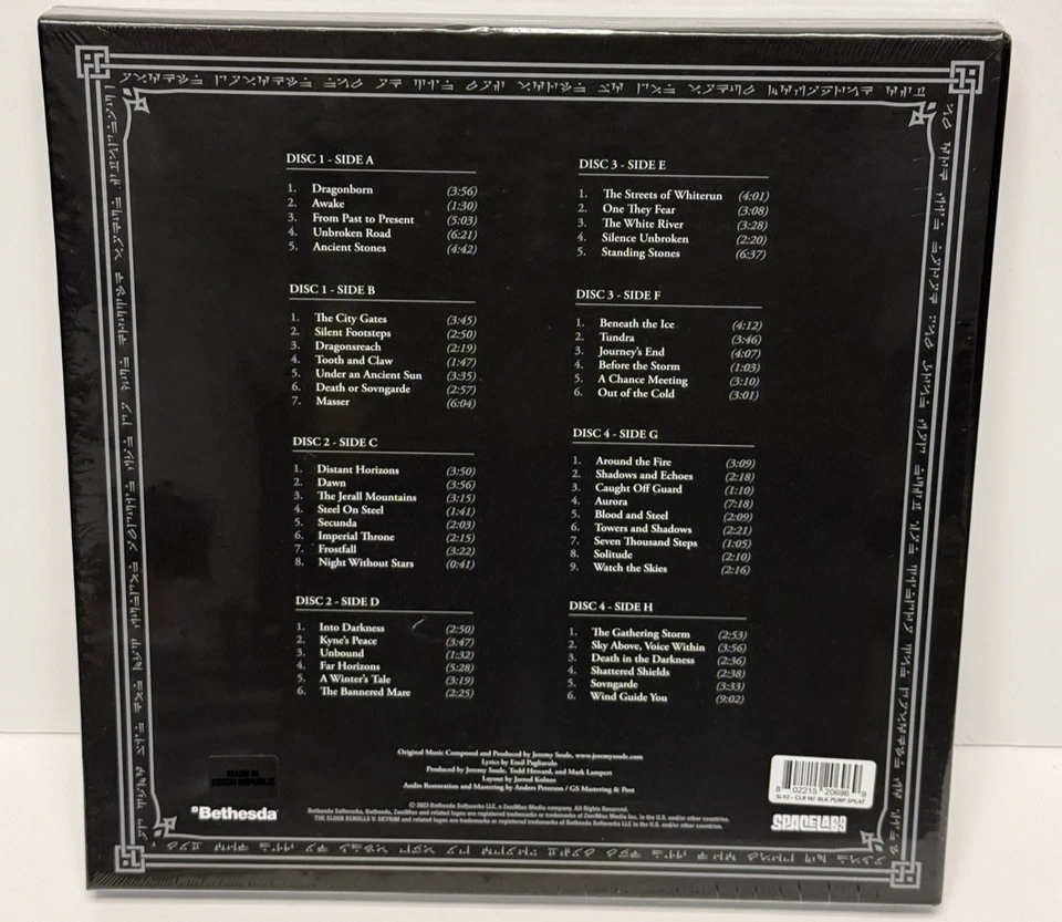 Skyrim Ultimate Edition Box Set 4xLP Remaster Vinyl Daedric Shield Splatter NEW - Image 2 of 3