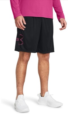 Men's Under Armour Tech Graphic Shorts Black/Astro Pink | M | NWT | MSRP:$30.00