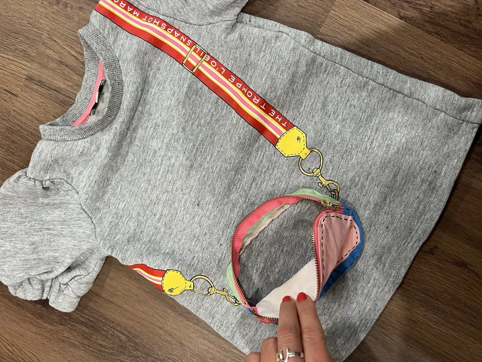 Little Marc Jacob’s Niña Cartera Bolsillo Vestido Gris Sudadera Material Talla 2 Años  Foto 4 de 4