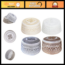 Islamic Prayer Kufi Hat for Men - Embroidered Skull Beanie, Arabian Turkish Head