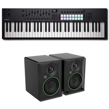 Controlador MIDI Novation Launchkey 61 MK4 61 teclas con monitores Mackie CR4.5BT BT